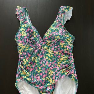 Kona Sol flowered swimsuit size 12-14 large